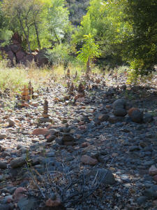 Crescent Moon - Spiritual Area - Stacked Rocks