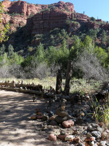 Crescent Moon Spiritual Area - Stacked Rocks